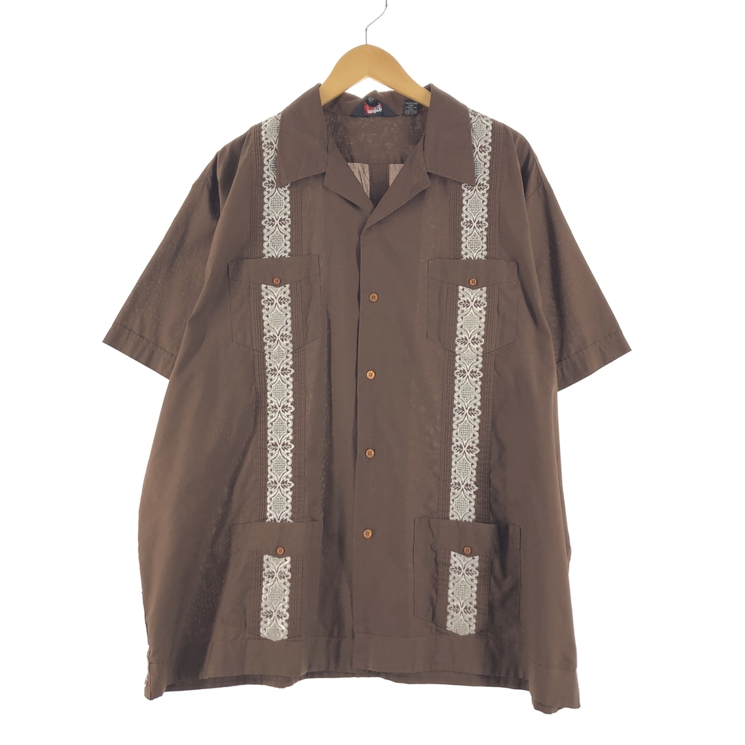 CoRZiNi 半袖 オープンカラー メキシカンシャツ キューバシャツ メンズXXL /eaa35220155cm袖丈