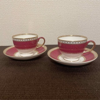 ウェッジウッド(WEDGWOOD)のウェッジウッド　ユーランダー　パウダールビー　リー　カップ&ソーサー　未使用(グラス/カップ)