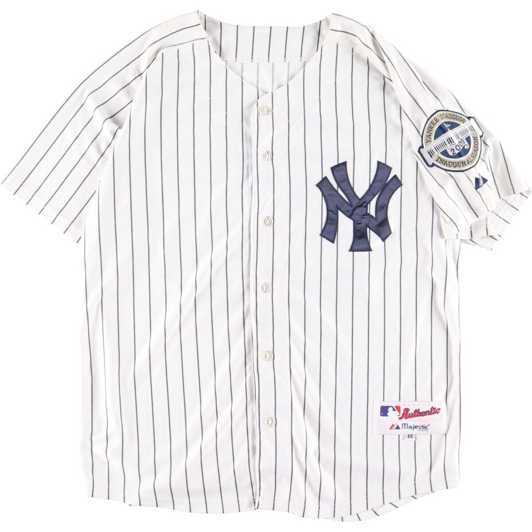 マジェスティック Majestic MLB NEW YORK YANKEES ニューヨークヤンキース ゲームシャツ ベースボールシャツ メンズXL /eaa354528