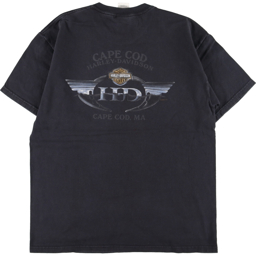 古着 ヘインズ Hanes Harley-Davidson ハーレーダビッドソン 両面プリント モーターサイクル バイクTシャツ USA製 メンズL /eaa354538