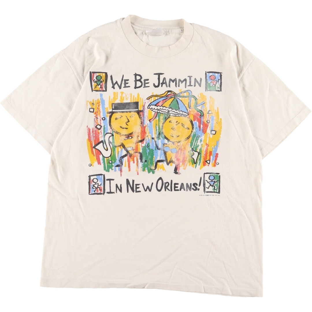 90年代 ヘインズ Hanes WE BE JAMMIN IN NEW ORLEANS アートTシャツ メンズL ヴィンテージ /eaa354891