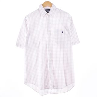 ラルフローレン(Ralph Lauren)の古着 ラルフローレン Ralph Lauren BIG SHIRT 半袖 ボタンダウン チェックシャツ メンズXL /eaa351409(シャツ)