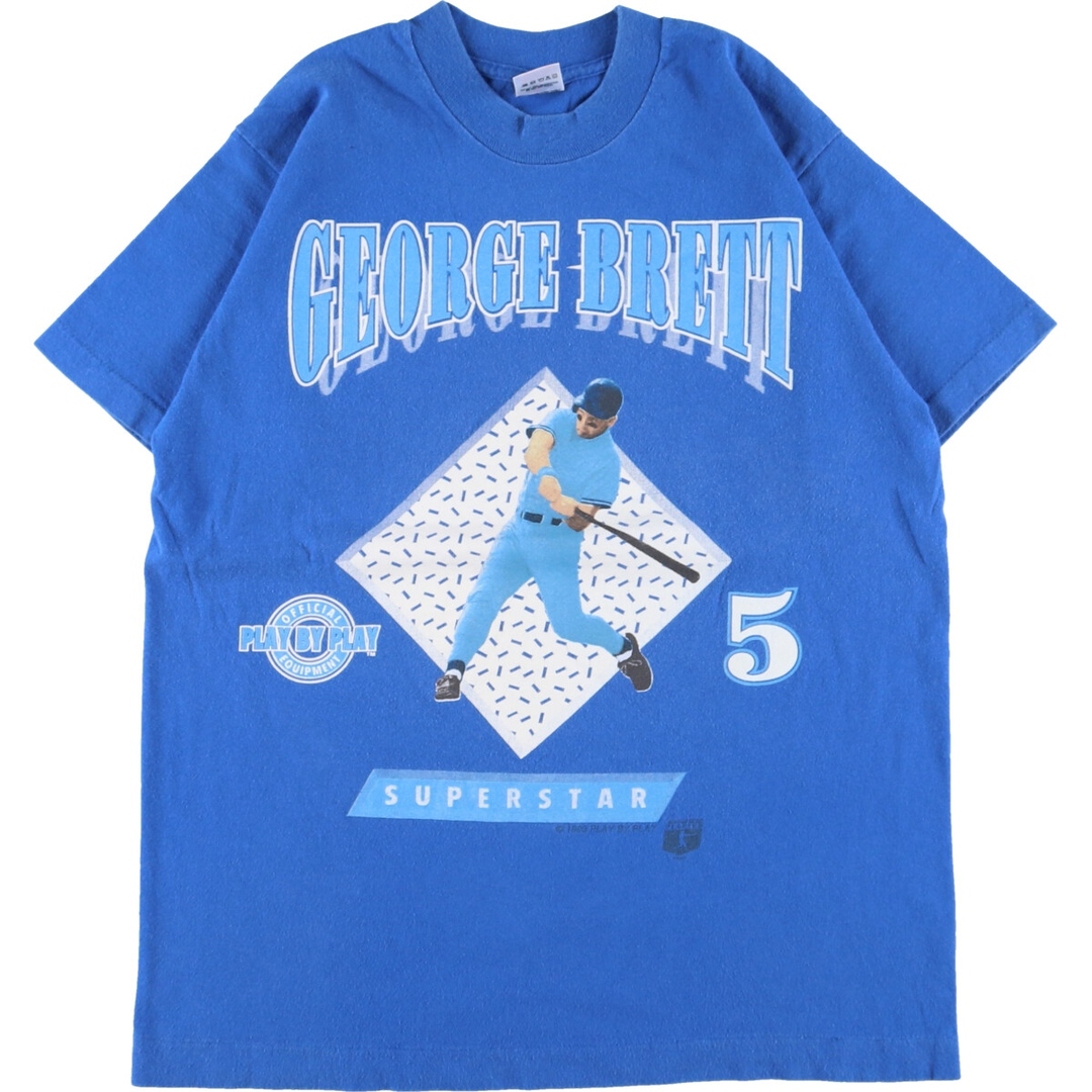 90年代 フルーツオブザルーム FRUIT OF THE LOOM GEORGE BRETT ジョージブレット 両面プリント スポーツプリントTシャツ USA製 メンズM ヴィンテージ /eaa354131