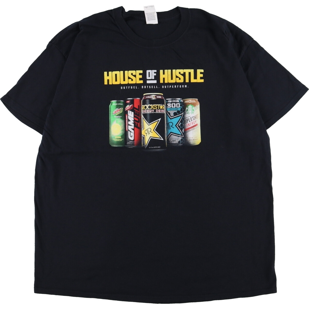 ギルダン GILDAN HOUSE OF HUSTLE エナジードリンク アドバタイジングTシャツ メンズXL /eaa354642525cm袖丈