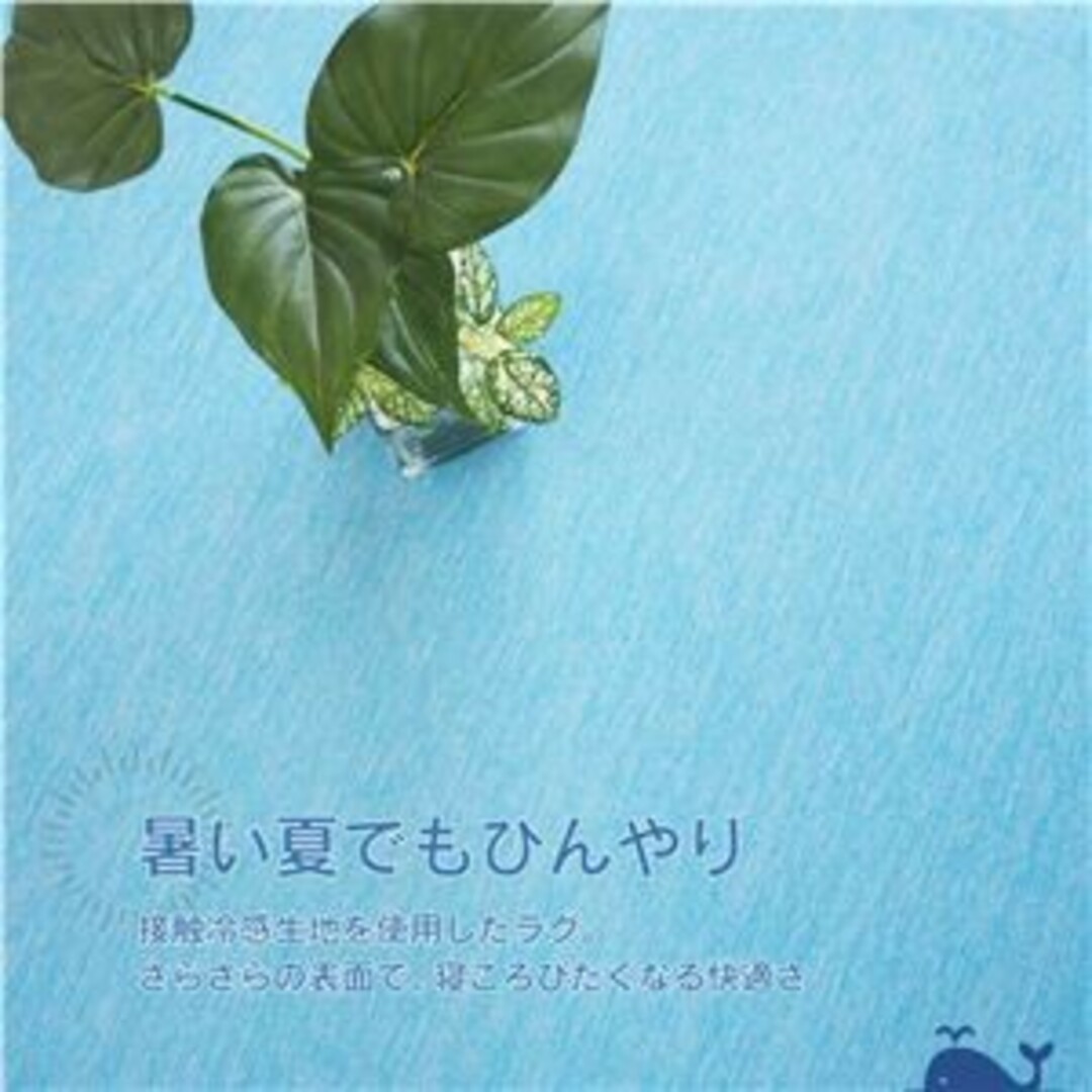 接触冷感 ラグ  約180×230cm 3畳 エメラルドグリーン(グリーン) 1