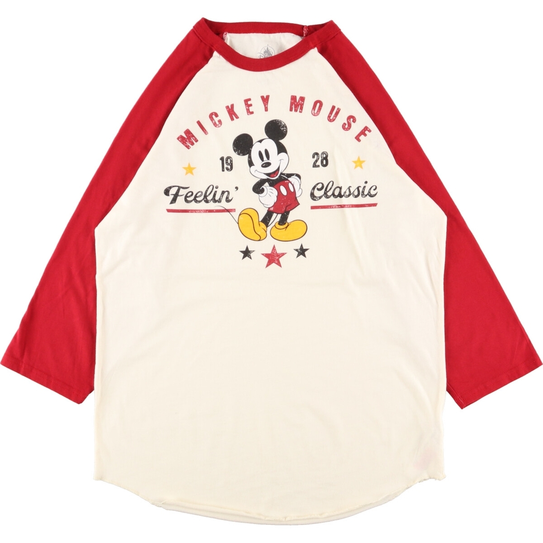 ディズニーストア DISNEY STORE MICKEY MOUSE ミッキーマウス ラグラン キャラクタープリントTシャツ メンズL /eaa354695