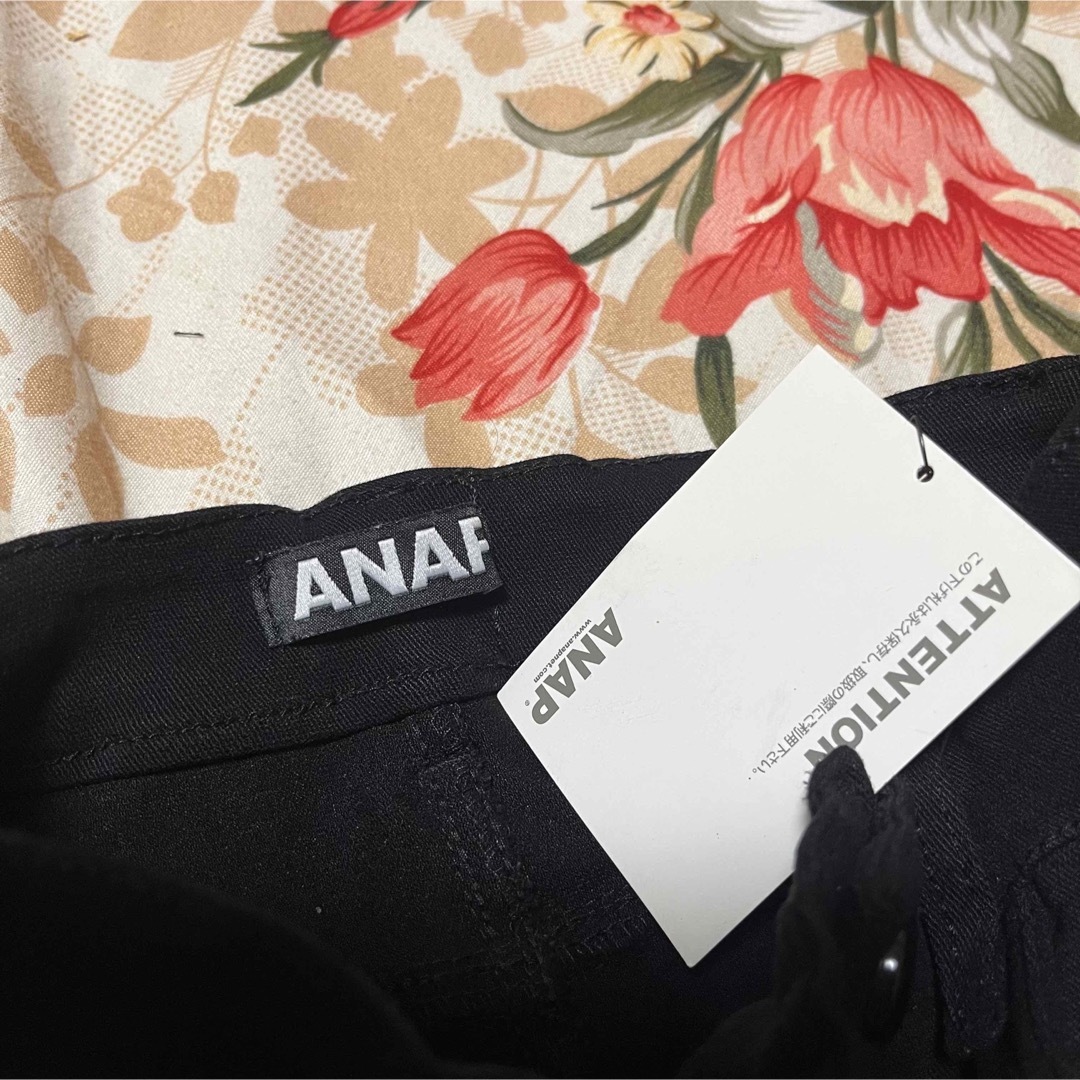 ANAP(アナップ)の★ANAP★超極細★ストレッチスキニーパンツ★ハイウエスト黒★ダメージ★モレトン レディースのパンツ(スキニーパンツ)の商品写真