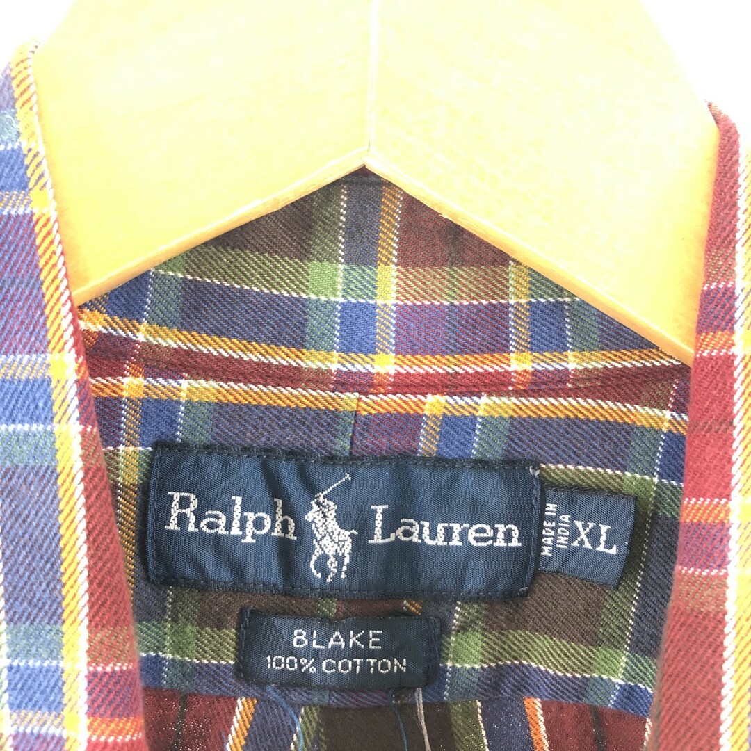 Ralph Lauren(ラルフローレン)の古着 ビックサイズ ラルフローレン Ralph Lauren BLAKE チェック柄 長袖 ボタンダウン ライトネルシャツ メンズXXXL /eaa354723 メンズのトップス(シャツ)の商品写真