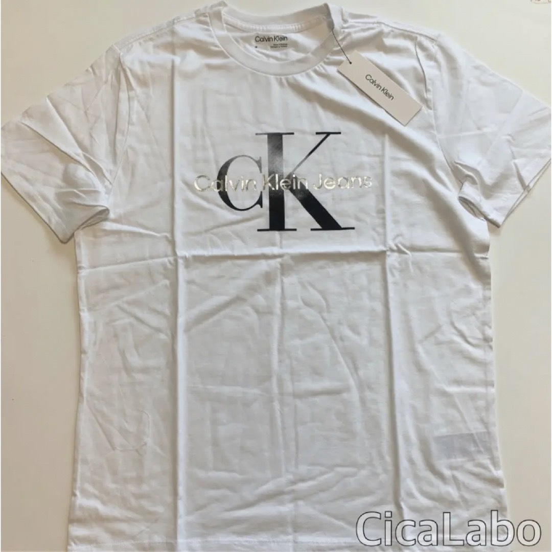 Calvin Klein(カルバンクライン)の【新品】カルバンクライン ロゴ Tシャツ ホワイト L メンズのトップス(Tシャツ/カットソー(半袖/袖なし))の商品写真