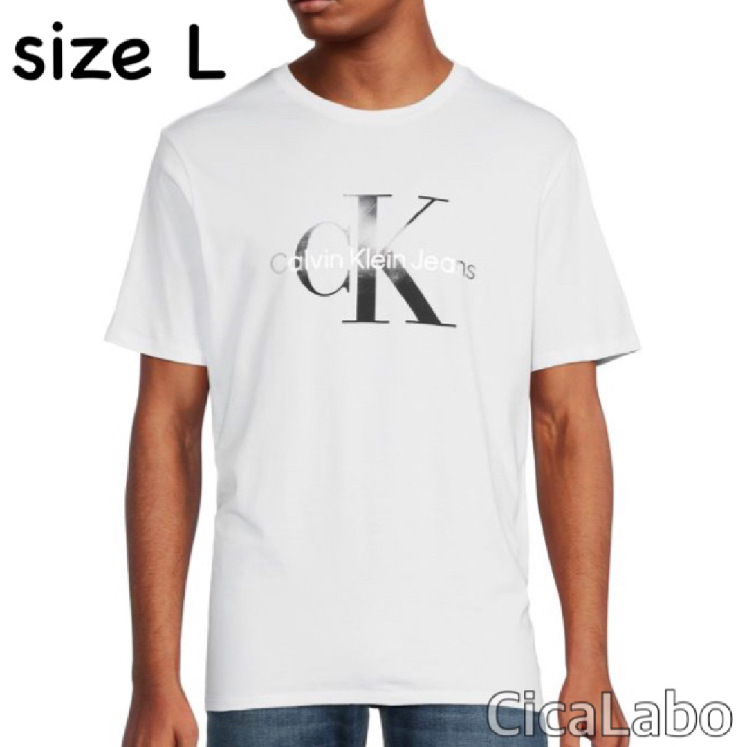 Calvin Klein(カルバンクライン)の【新品】カルバンクライン ロゴ Tシャツ ホワイト L メンズのトップス(Tシャツ/カットソー(半袖/袖なし))の商品写真