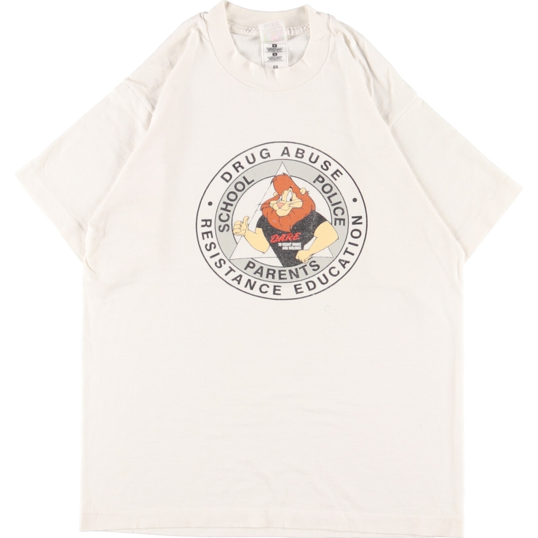 90年代 フルーツオブザルーム FRUIT OF THE LOOM D.A.R.E. 薬物乱用予防教育 プリントTシャツ メンズM ヴィンテージ /eaa354415