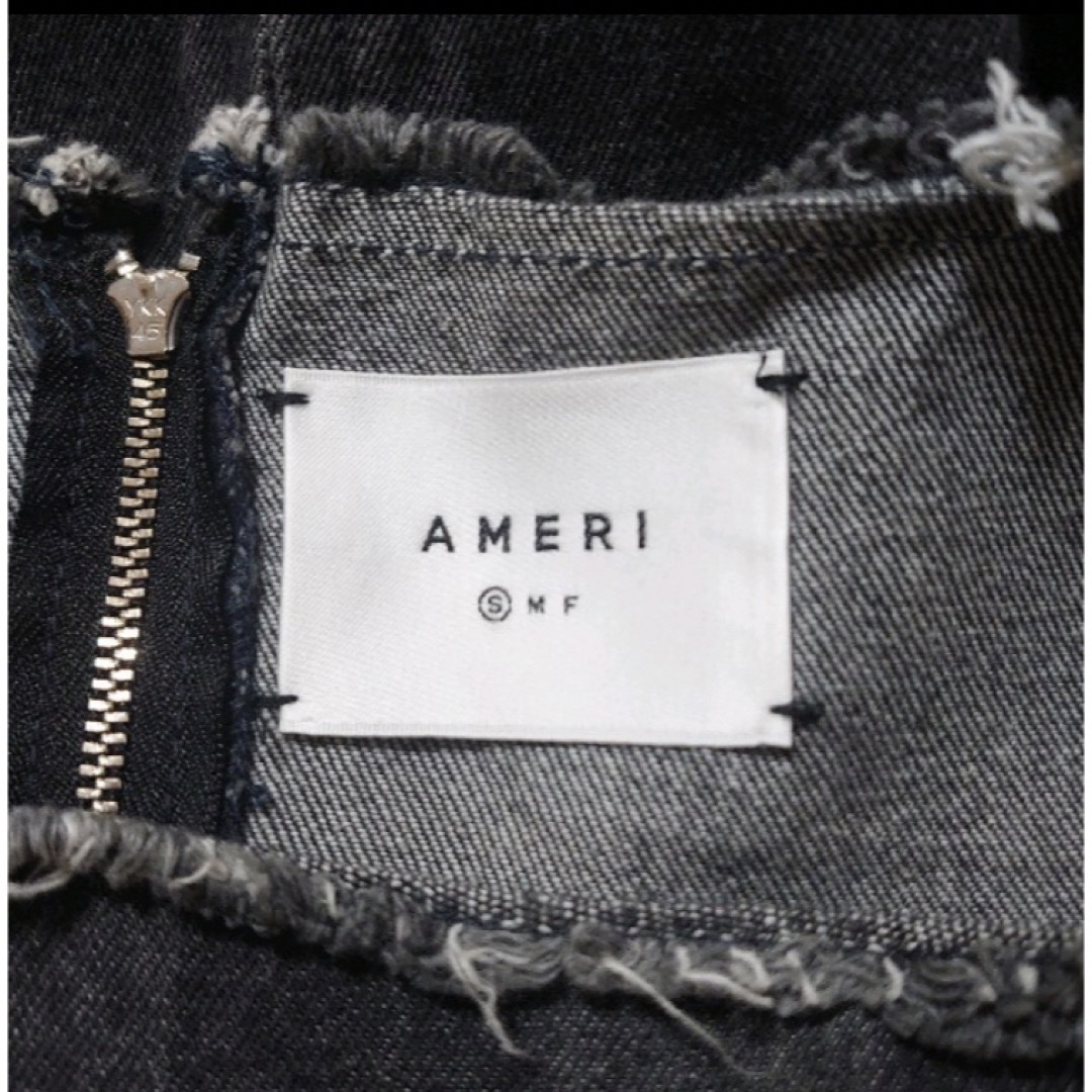 Ameri VINTAGESTRIPE DAMAGE DENIM DRESSワンピース