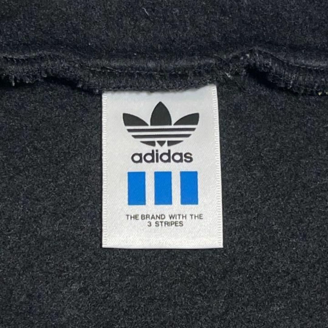 90s adidas アディダス ハーフジップ フリース 刺繍ロゴ 黒×黄