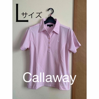 キャロウェイゴルフ(Callaway Golf)のキャロウェイ  レディースゴルフ　半袖ポロシャツ　 Ｌサイズ　ピンク(ウエア)