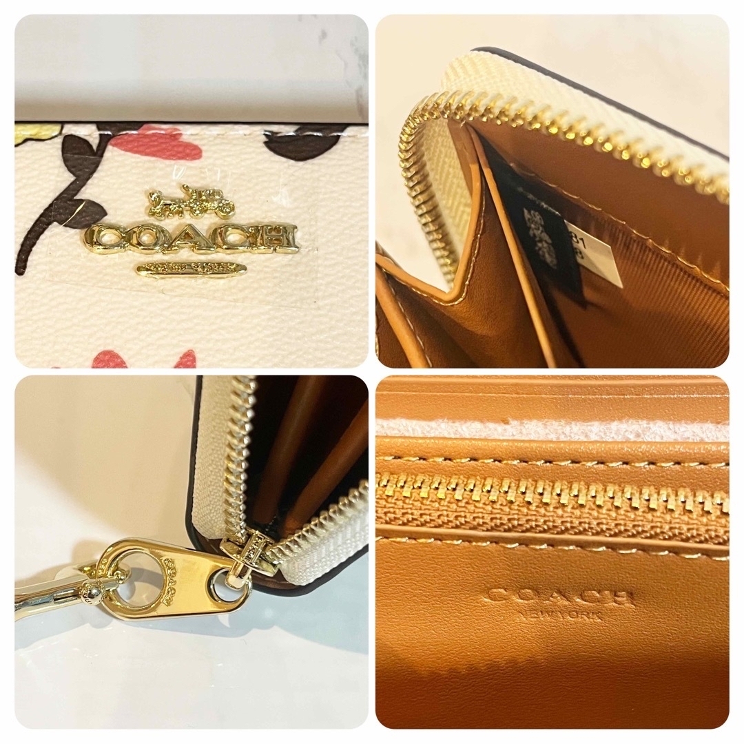 COACH(コーチ)のCOACH フローラル プリント ラウンドファスナー長財布 花柄 白 レディースのファッション小物(財布)の商品写真