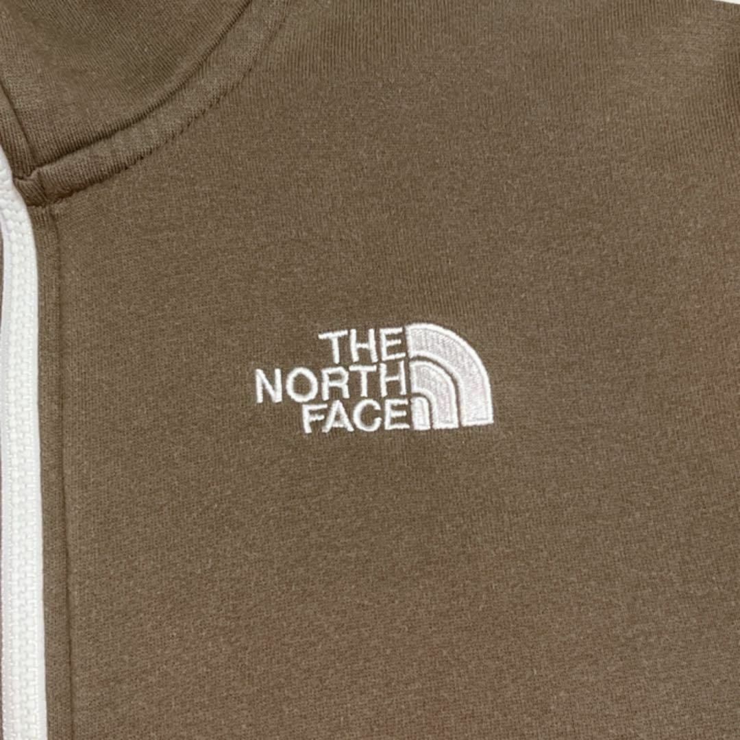 THE NORTH FACE ジップパーカー 刺繍 デカロゴ カーキ オリーブ