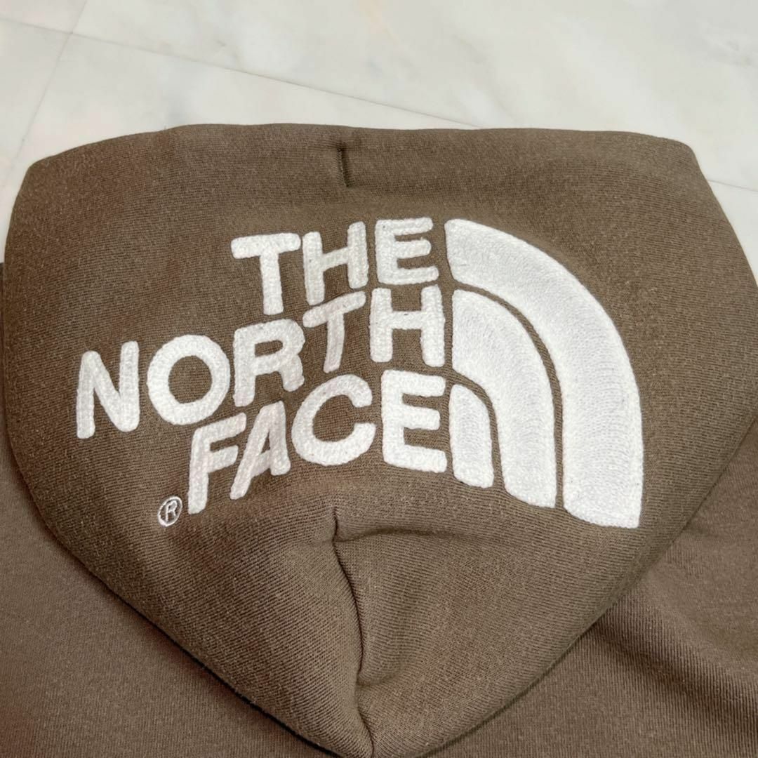 THE NORTH FACE ジップパーカー 刺繍 デカロゴ カーキ オリーブ