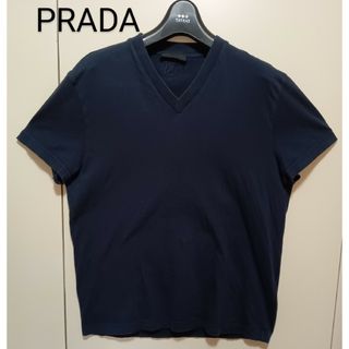 プラダ(PRADA)のPRADAプラダTシャツ半袖VネックTシャツネイビーサイズM(Tシャツ/カットソー(半袖/袖なし))