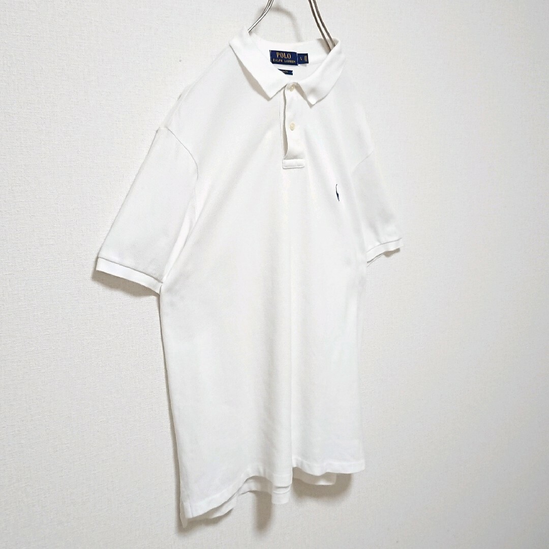 POLO RALPH LAUREN(ポロラルフローレン)のポロラルフローレン ワンポイント 刺繍 ロゴ ホワイト 半袖 ポロシャツ メンズのトップス(ポロシャツ)の商品写真