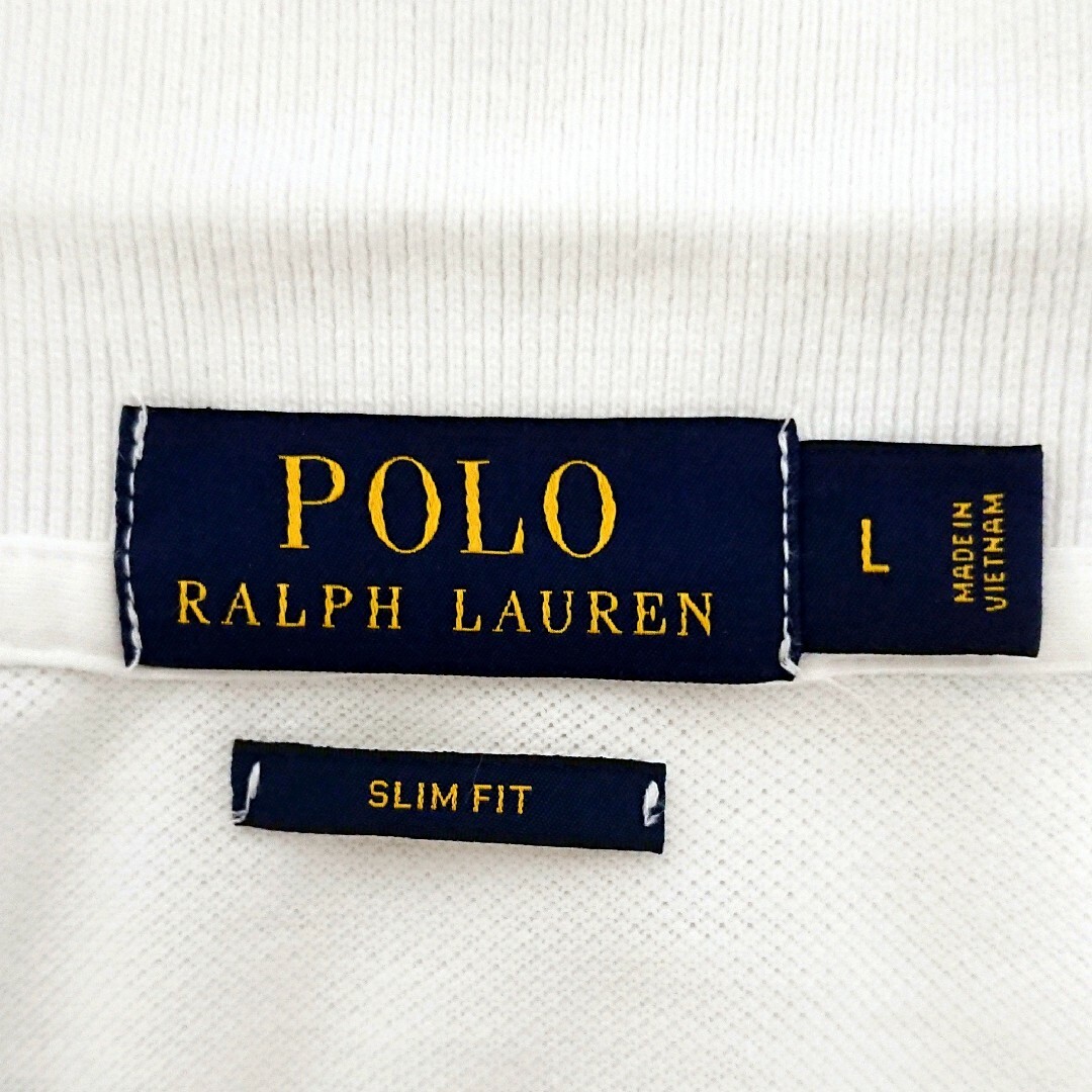 POLO RALPH LAUREN(ポロラルフローレン)のポロラルフローレン ワンポイント 刺繍 ロゴ ホワイト 半袖 ポロシャツ メンズのトップス(ポロシャツ)の商品写真