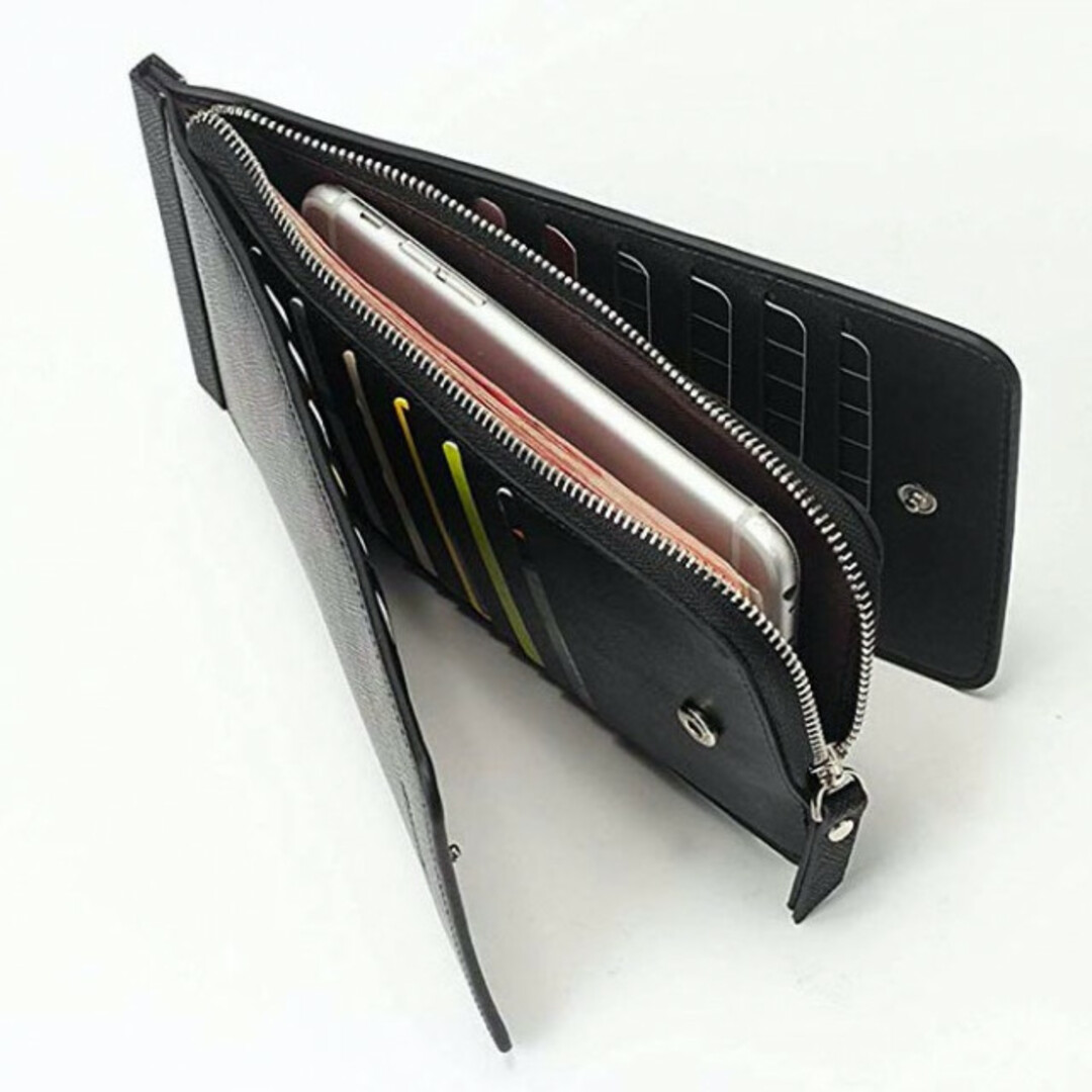 カードケース 長財布 大容量 コンパクト財布 ネイビー 新品未使用 - 長財布