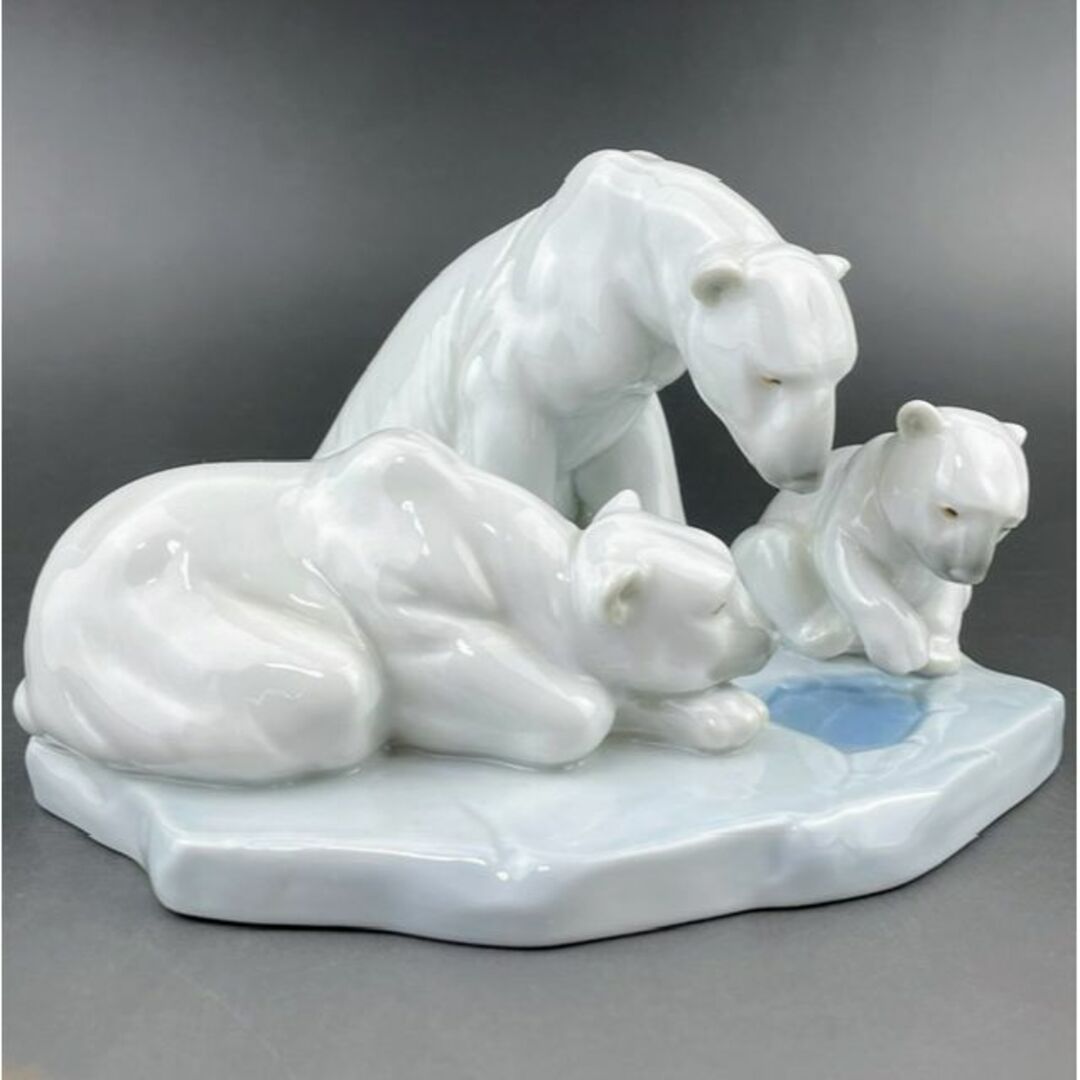 【美品】LLRADRO リヤドロ 白熊の親子 シロクマ 白くま リアドロ 置物