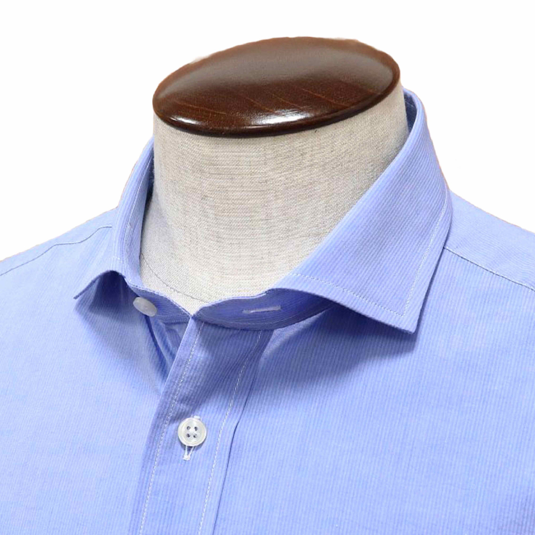 【新品】Faconnable シャツ ホリゾンタルカラー ストライプ XLサイズ メンズのトップス(シャツ)の商品写真