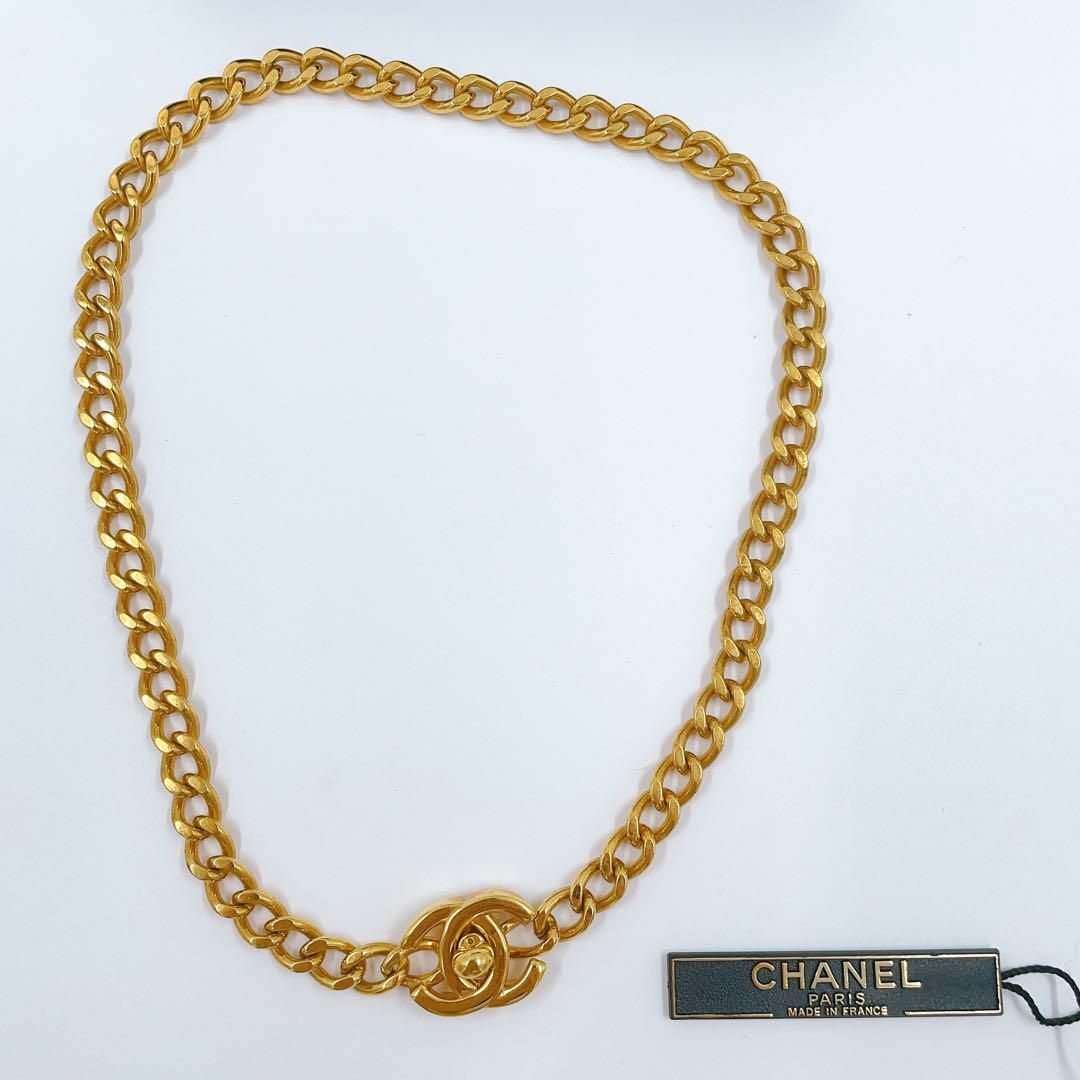 【正規品・美品】CHANEL ターンロック　ネックレス  ゴールド　ヴィンテージ