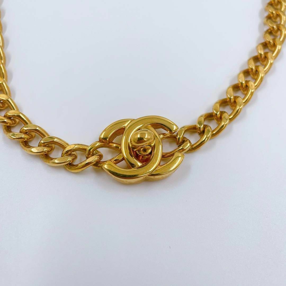 CHANEL - 【正規品・美品】CHANEL ターンロック ネックレス ゴールド
