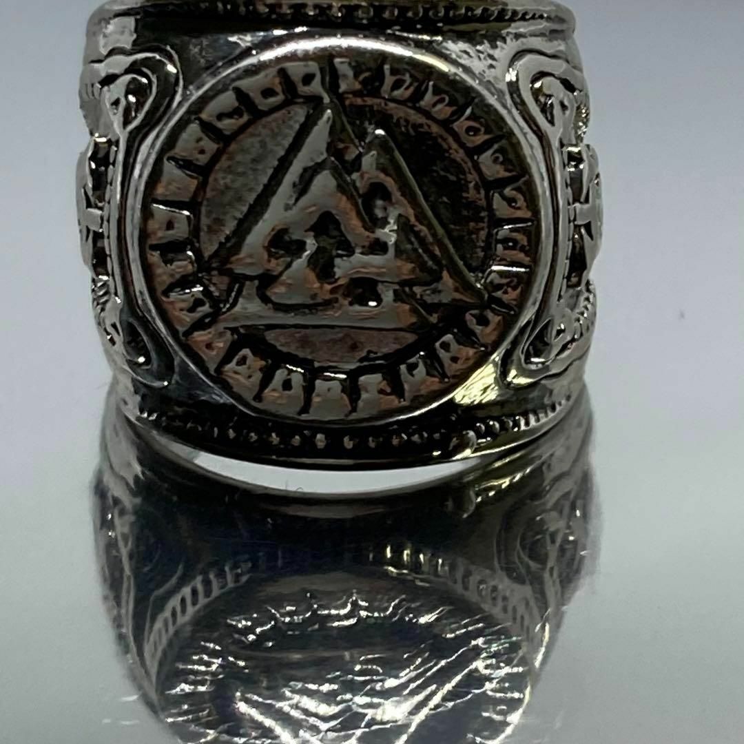 シルバー リング ルーン文字 コンパス 指輪 海賊 アンティーク 13号 メンズのアクセサリー(リング(指輪))の商品写真