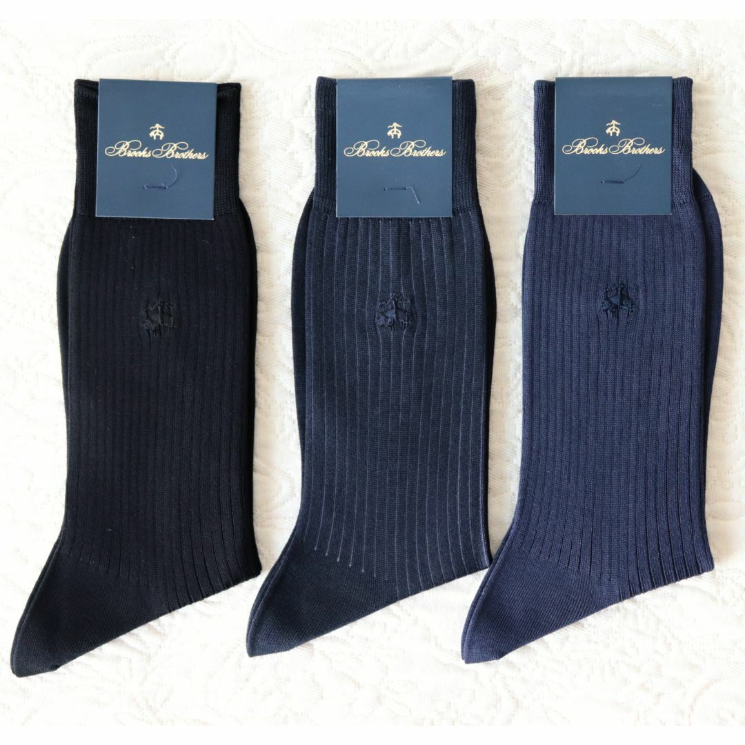 Brooks Brothers(ブルックスブラザース)の新品【ブルックスブラザーズ】3足セット 春夏用 靴下 ビジネス 25-26cm メンズのレッグウェア(ソックス)の商品写真