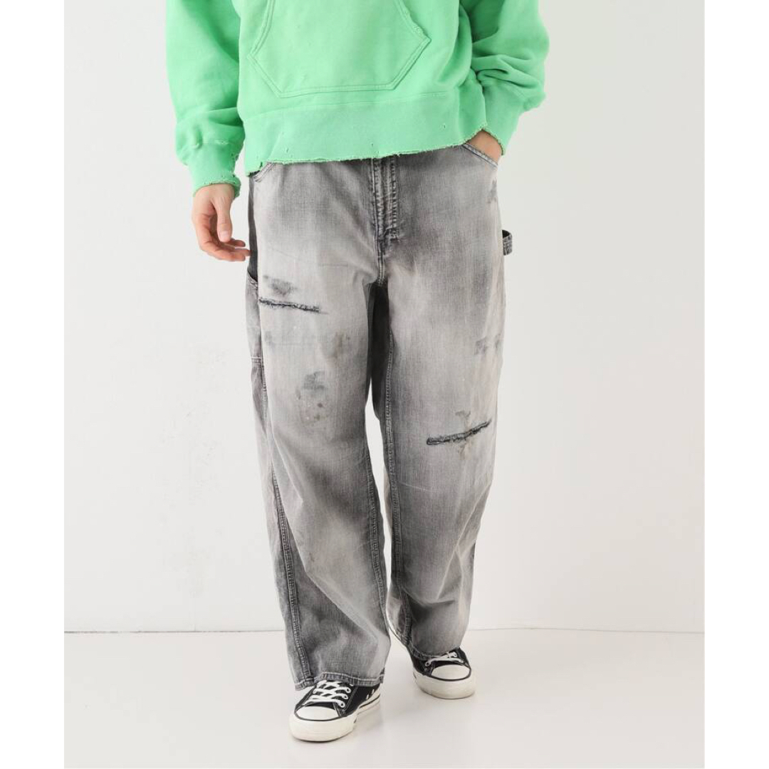 stein(シュタイン)のANCELLM AIGING PAINTER PANTS 23ss ブラック メンズのパンツ(ペインターパンツ)の商品写真