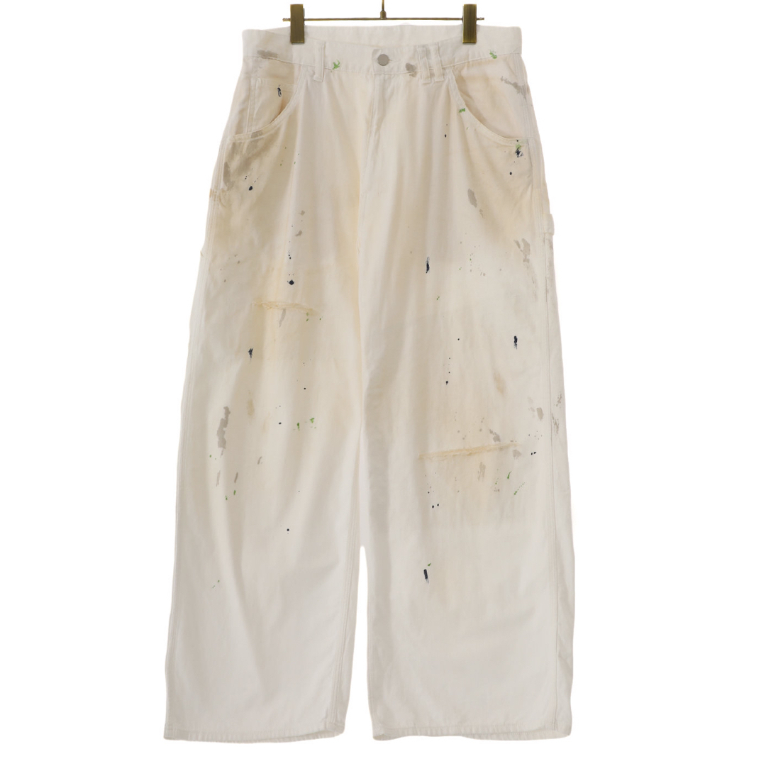 安い公式 ANCELLM AIGING PAINTER PANTS 23ss ホワイト | www