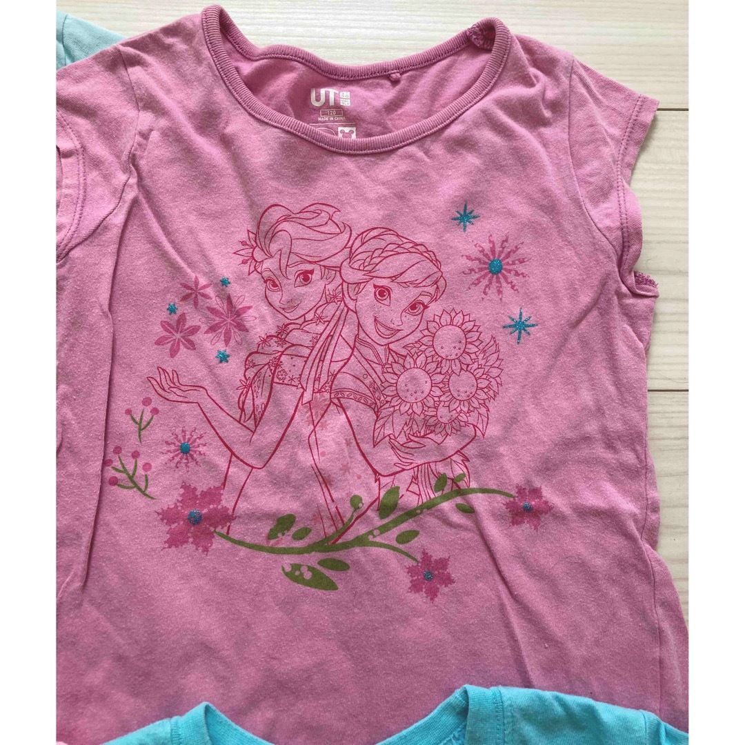 Disney(ディズニー)のディズニー☆アナ雪　アリエル　ラプンツェル　Tシャツ　4枚セット　120cm キッズ/ベビー/マタニティのキッズ服女の子用(90cm~)(Tシャツ/カットソー)の商品写真