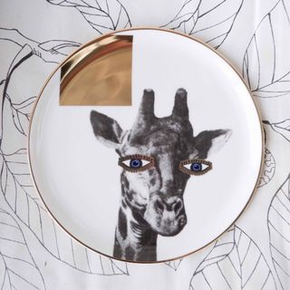 トルコ　プレート皿　アート｜Wild Life Giraffe Plate(食器)