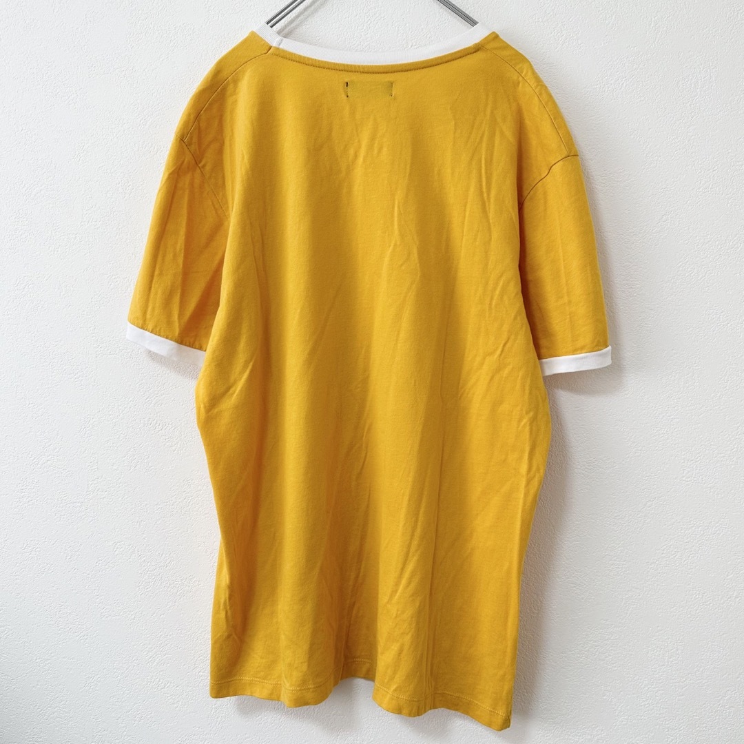 ZARA(ザラ)のZARA/ザラ★半袖リンガーTシャツ★イエロー×ホワイト/黄×白★USA L メンズのトップス(Tシャツ/カットソー(半袖/袖なし))の商品写真