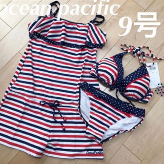 オーシャンパシフィック(OCEAN PACIFIC)のocean pacific 水着　3点　9号　サロペット付き(水着)