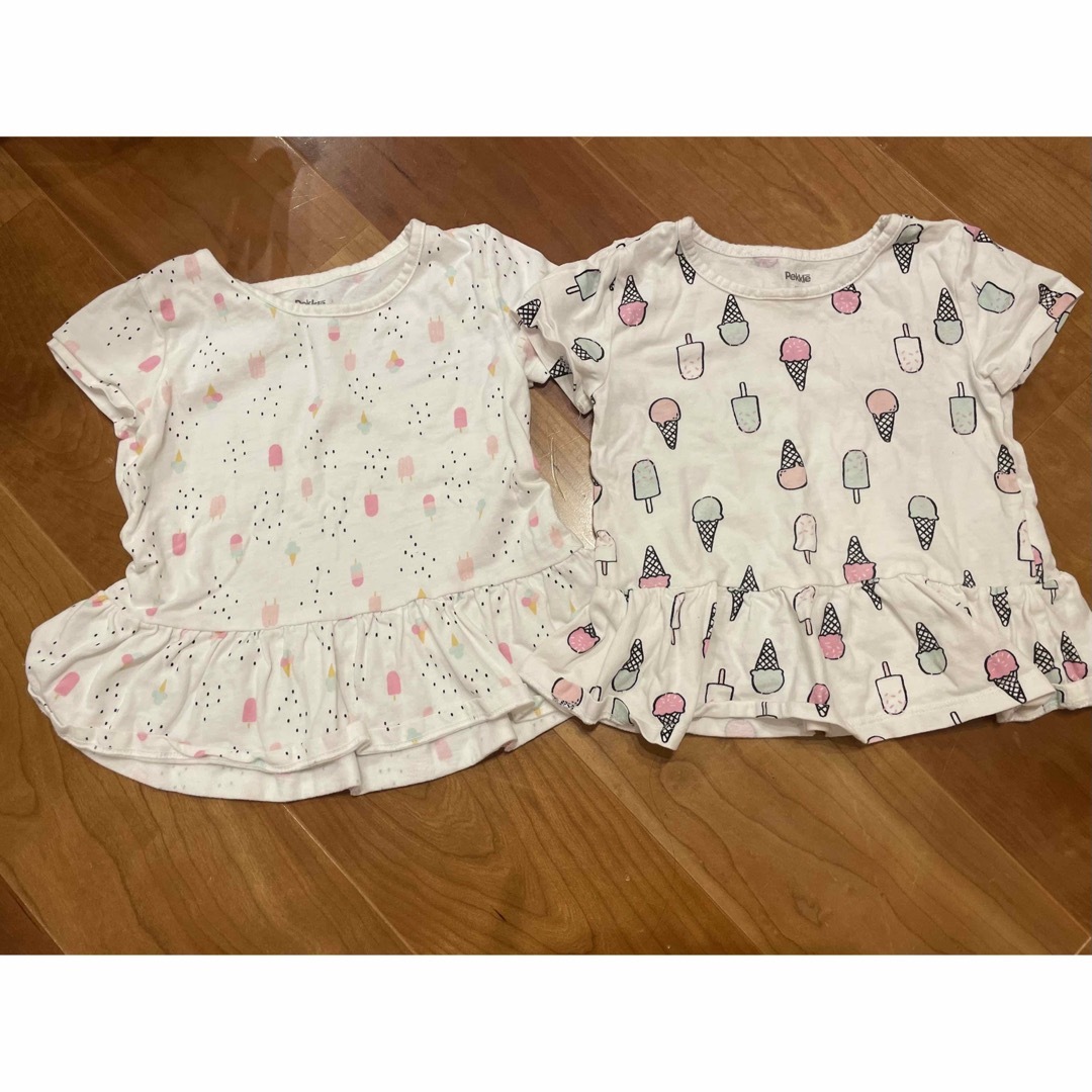 アイス柄トップス　2着セット キッズ/ベビー/マタニティのキッズ服女の子用(90cm~)(Tシャツ/カットソー)の商品写真