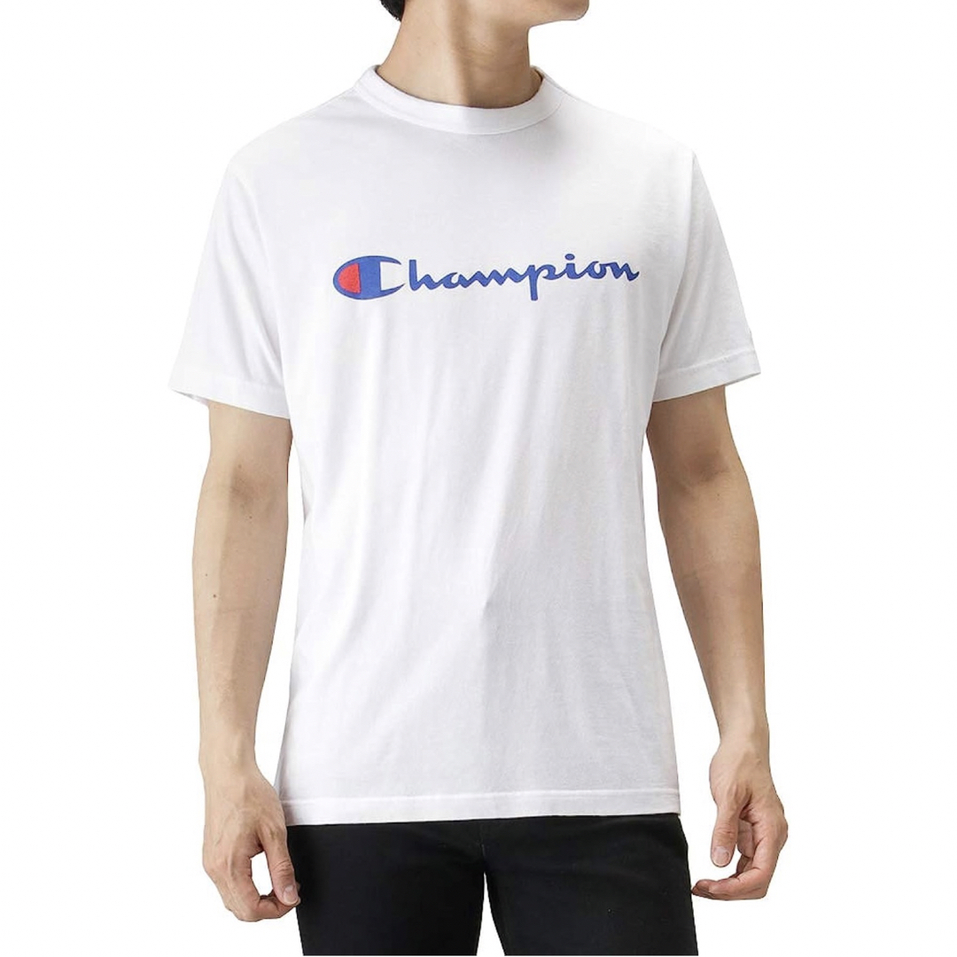 Champion(チャンピオン)のChampion 白 Tシャツ C3-P302 スクリプトロゴプリント メンズのトップス(Tシャツ/カットソー(半袖/袖なし))の商品写真