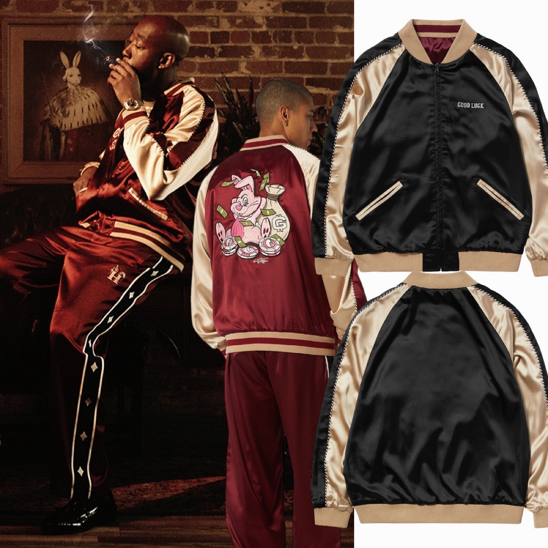 店舗限定特典あり HUF X FREDDIE GIBBS SOUVENIR JACKET M メンズ