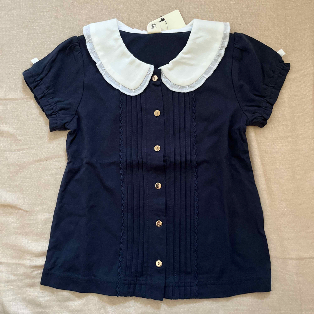 キムラタン(キムラタン)のドルチーナ  カットソーブラウス　ネイビー　110cm キッズ/ベビー/マタニティのキッズ服女の子用(90cm~)(Tシャツ/カットソー)の商品写真