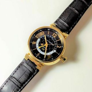 ルイヴィトン(LOUIS VUITTON)の破格‼ ルイ ヴィトン 18K タンブール GMT 2017年保証書付き(腕時計(アナログ))