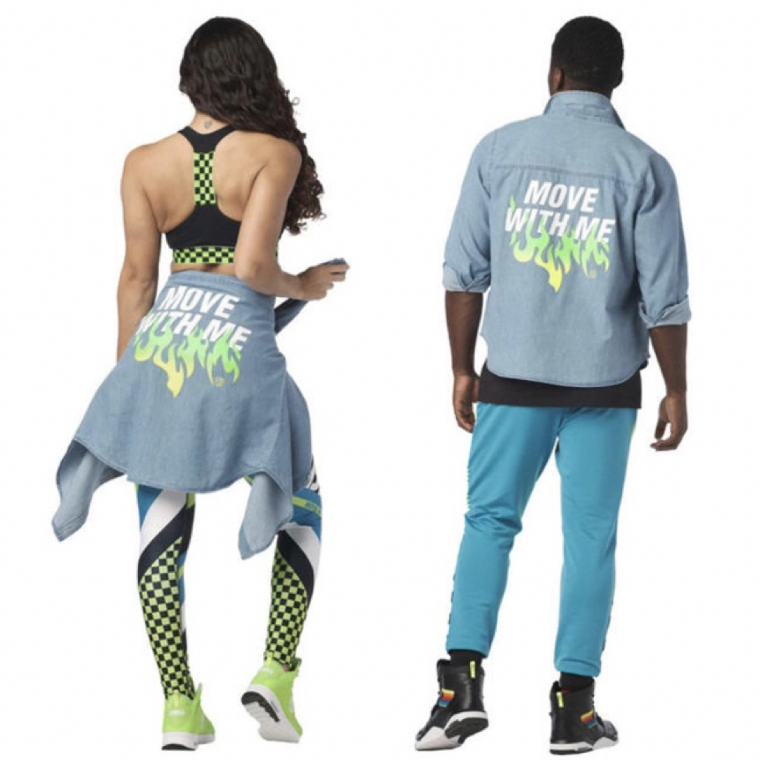 Zumba - ZUMBA デニム長袖シャツ 腰巻き ズンバウェア jwi正規品 Zumba - ZUMBA デニム長袖シャツ 腰巻き ズンバウェア jwi正規品
