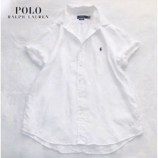 ポロラルフローレン(POLO RALPH LAUREN)の美品　RALPH LAUREN ラルフローレン　リネンシャツ　半袖　ホワイト　M(シャツ)