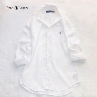 ポロラルフローレン(POLO RALPH LAUREN)の美品　RALPH LAUREN ラルフローレン　リネン　シャツ　ホワイト　XS(シャツ)