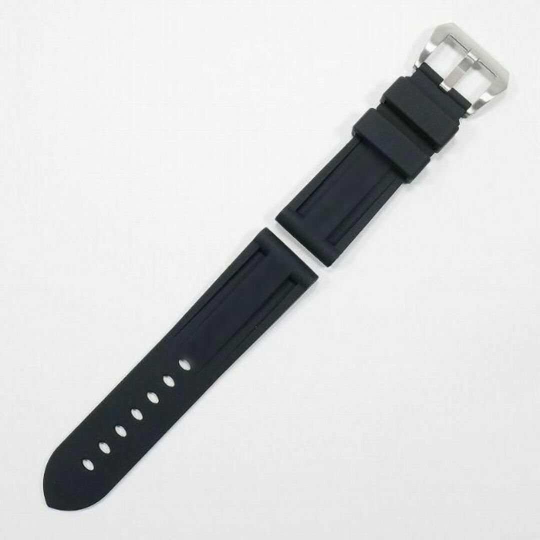 OFFICINE PANERAI(オフィチーネパネライ)のパネライ/PANERAI用 互換ラバーベルト 黒 ピンバックル付き 24mm メンズの時計(ラバーベルト)の商品写真