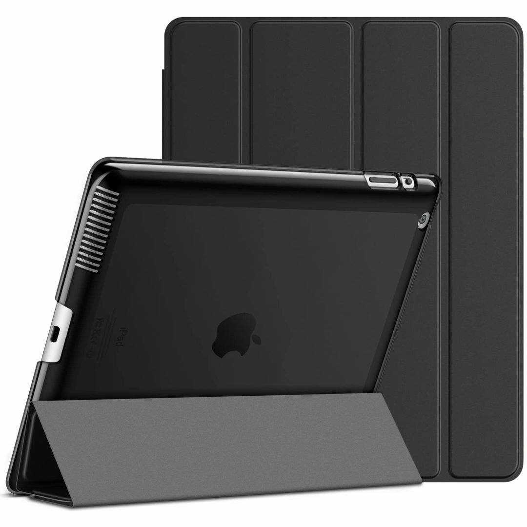 【色: ブラック】JEDirect iPad 2 3 4 ケース オートスリープ