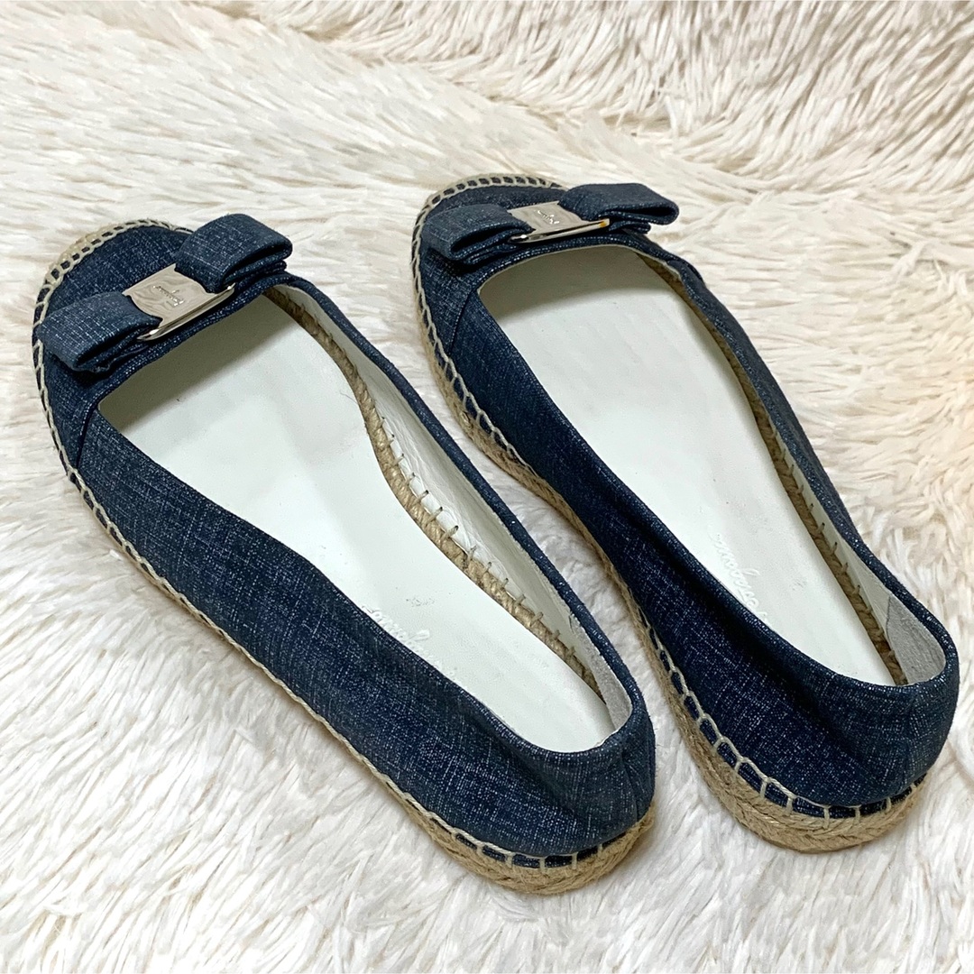 【美品】Salvatore Ferragamo ヴァラ デニム エスパドリーユ 2