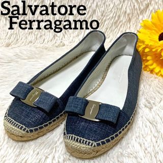 【Ferragamo】size7/ヴァラ/エスパドリーユ