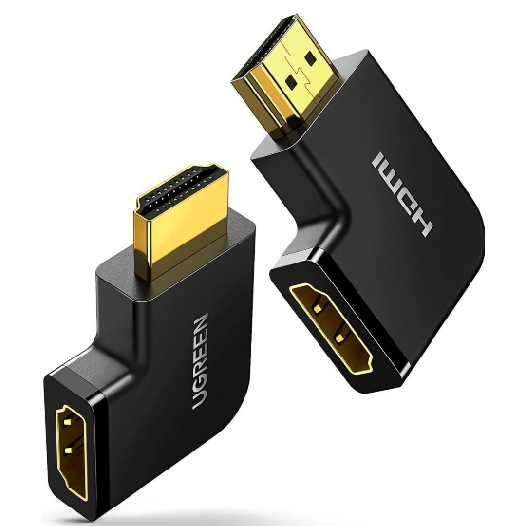 UGREEN HDMI L型変換アダプタ 2個セット 中古美品 スマホ/家電/カメラのPC/タブレット(PC周辺機器)の商品写真